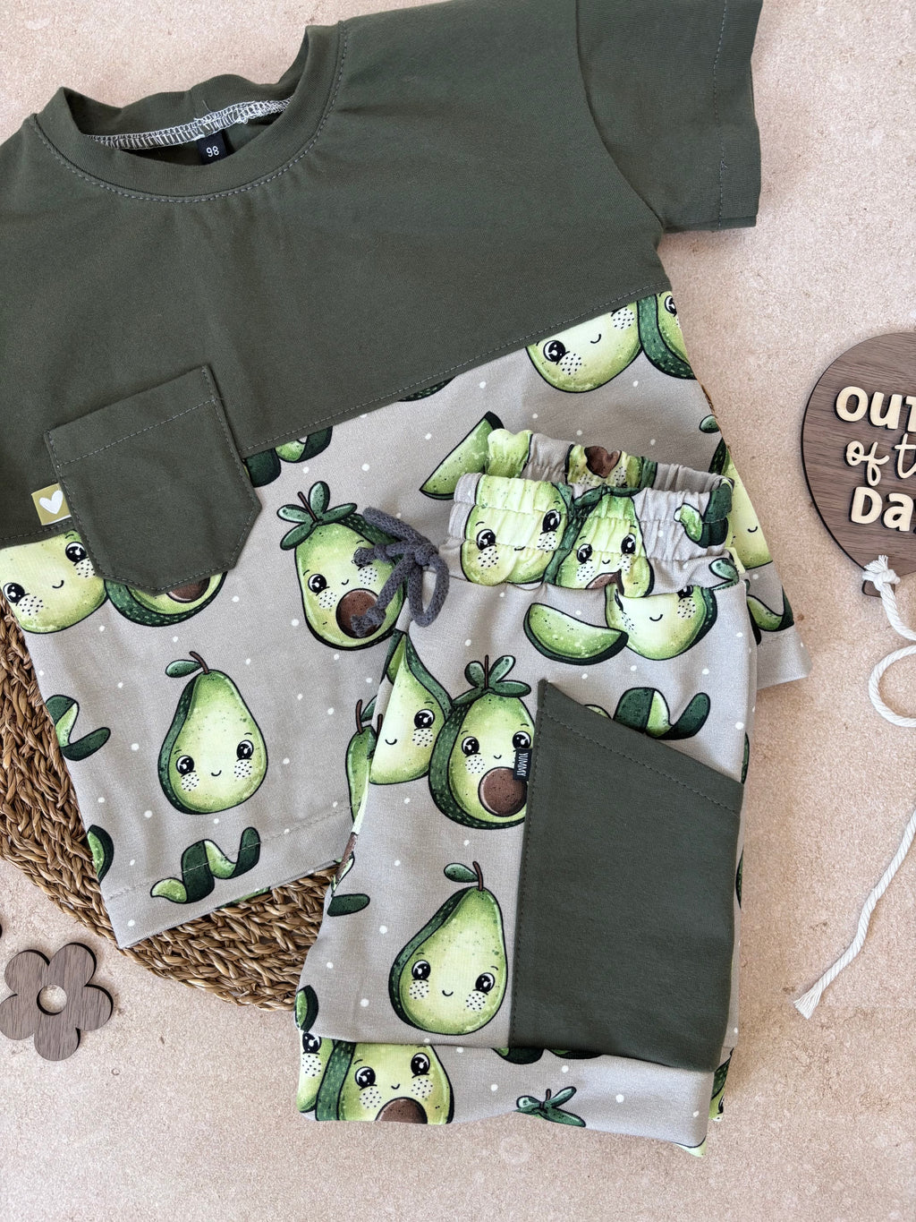 French Terry, Avocadolies, Katzengold Designs