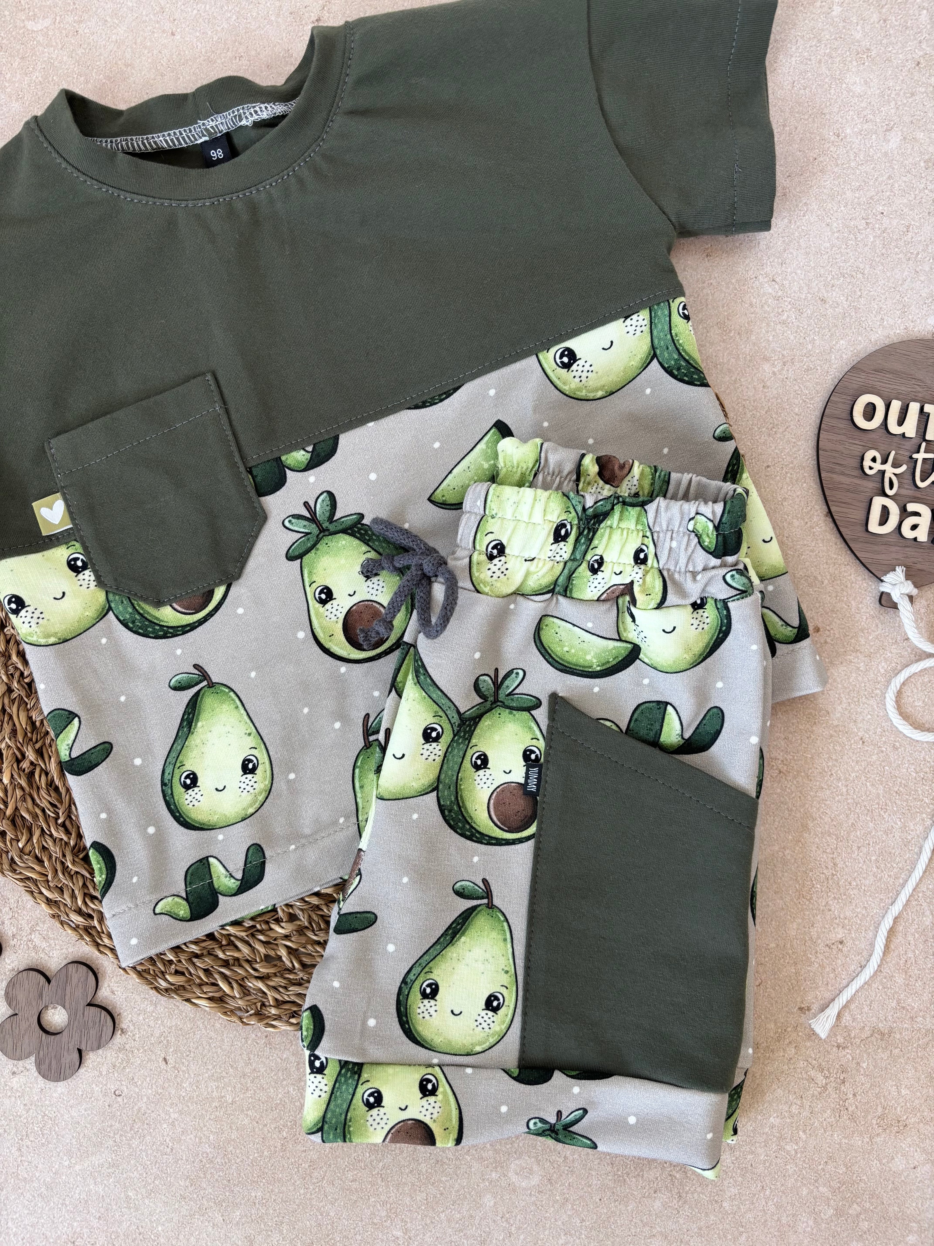 French Terry, Avocadolies, Katzengold Designs