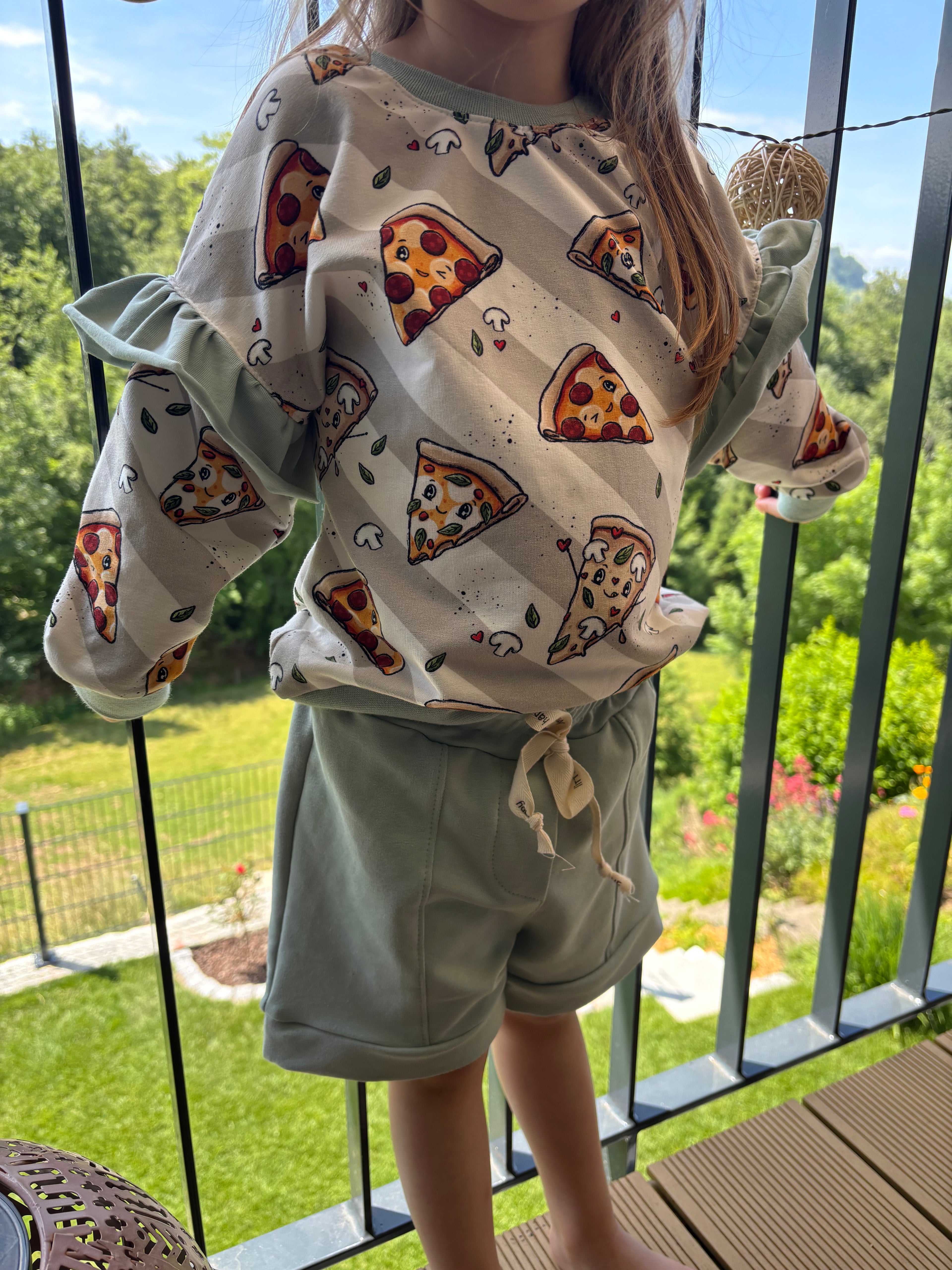 French Terry, Pizzalein, Katzengold Designs
