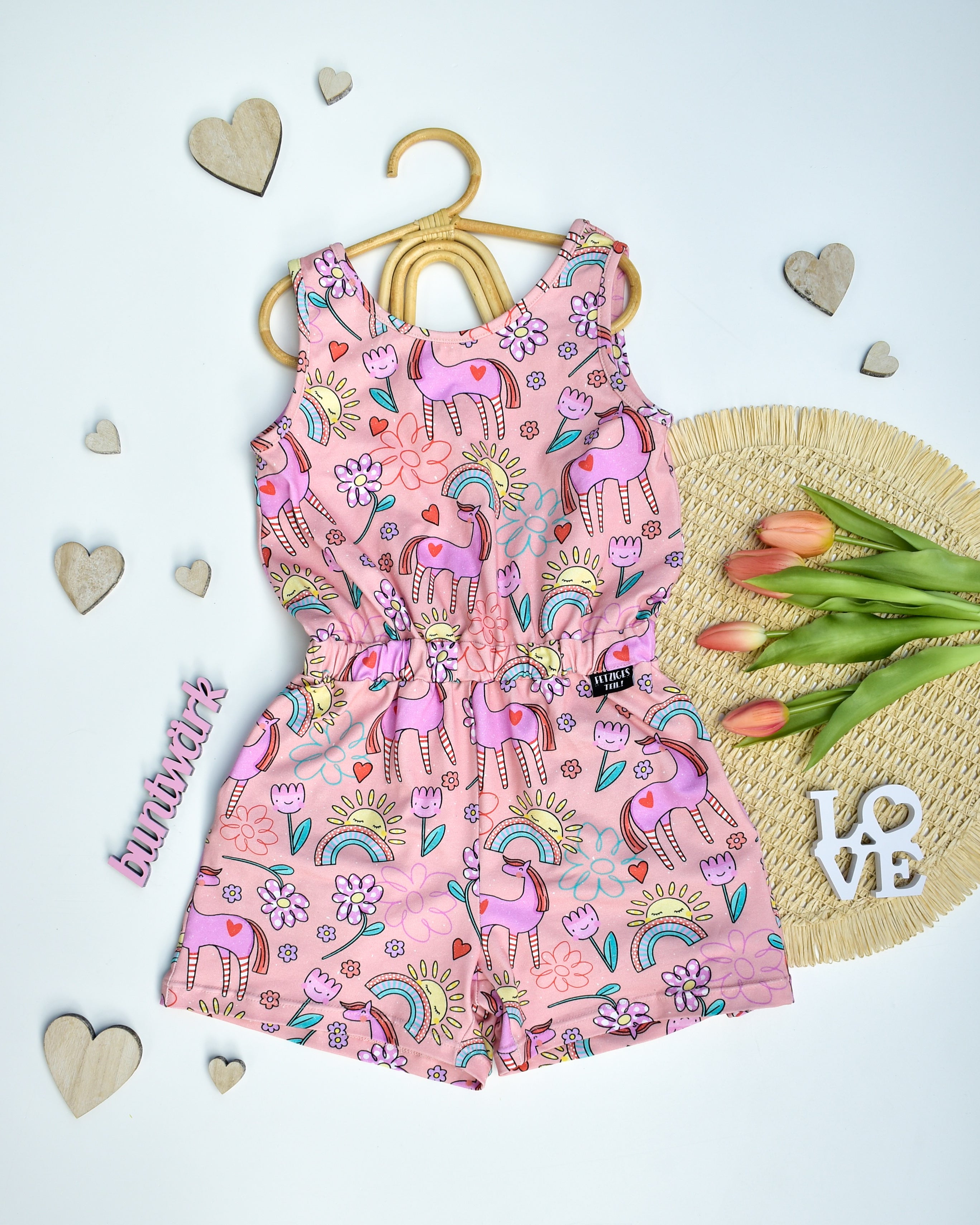 Jersey, Bunter Tag, peach, Katzengold Designs
