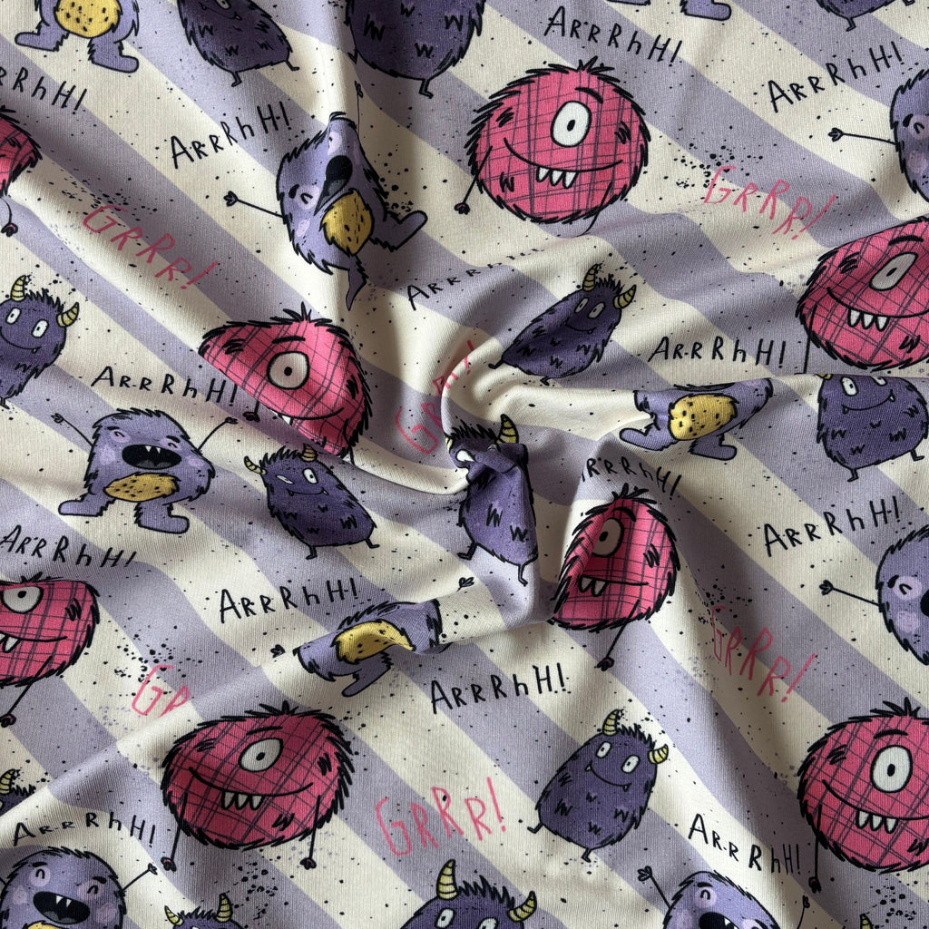 French Terry, Mini Monster, lila