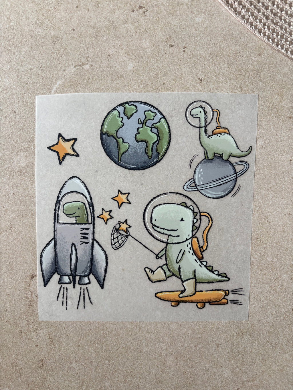 Bügelbild Space Dino