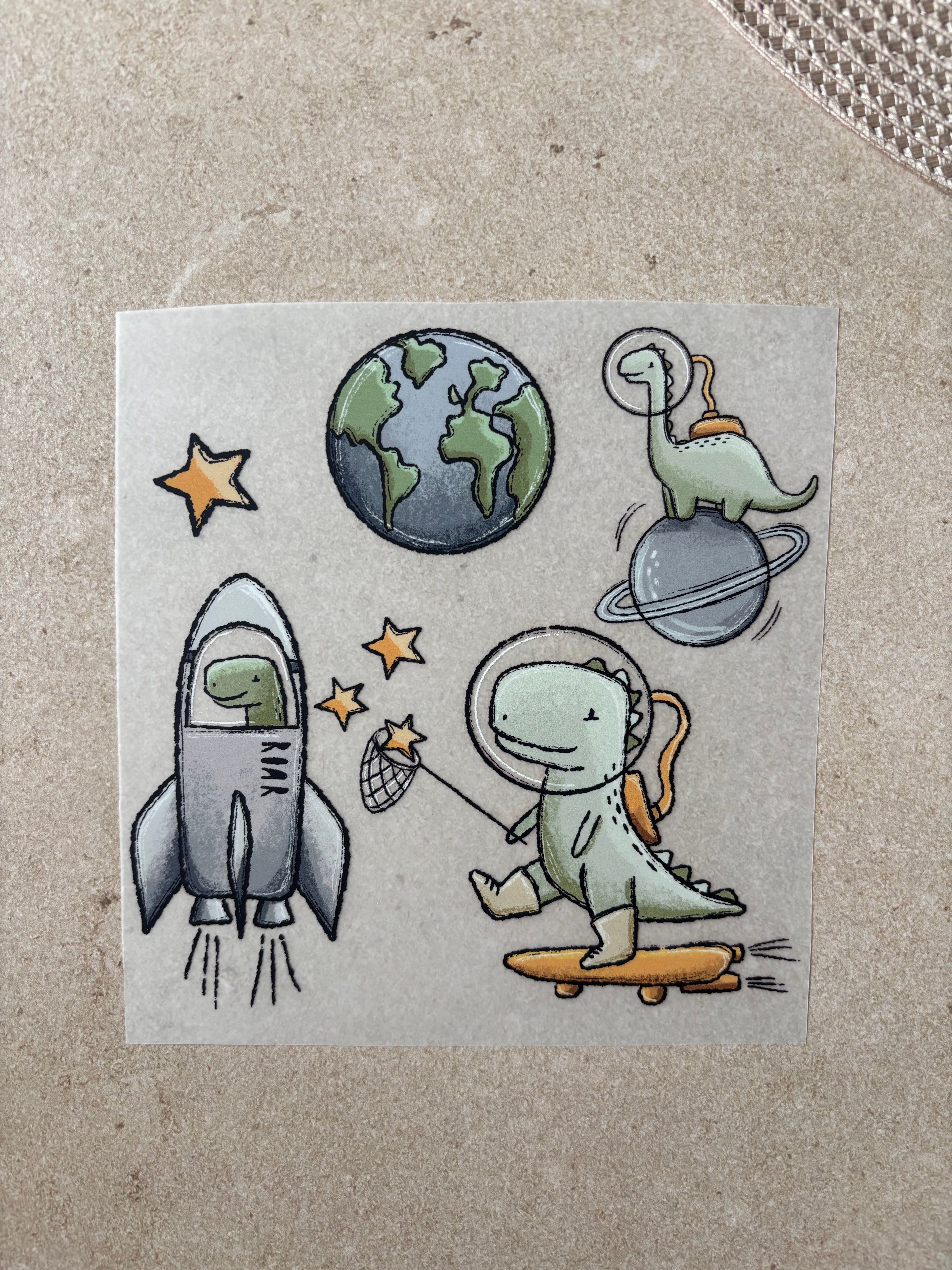 Bügelbild Space Dino