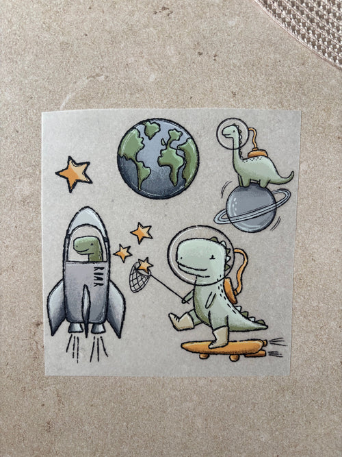 Bügelbild Space Dino