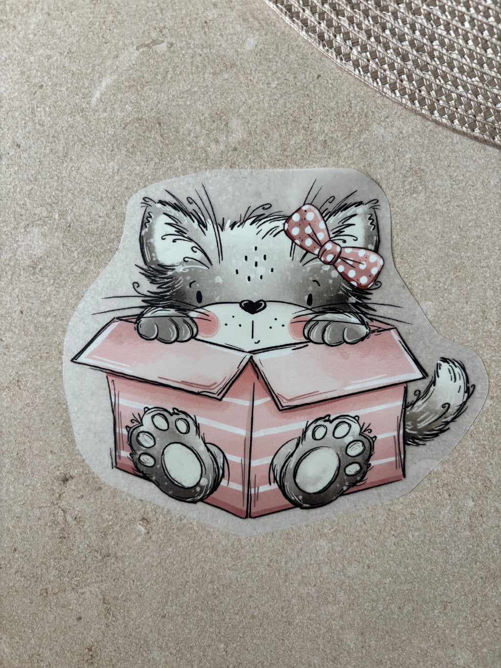 Bügelbild Catbox
