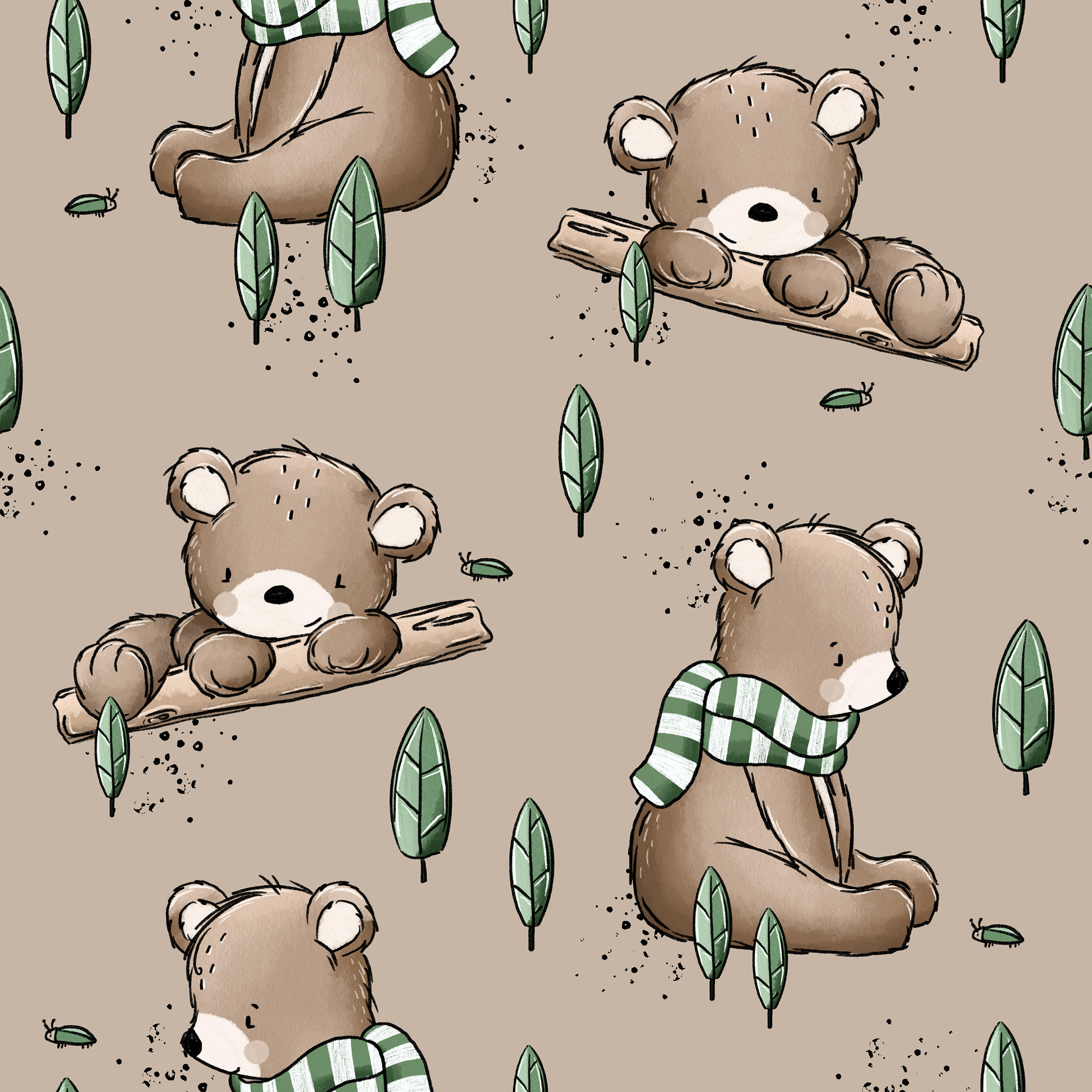 *VORBESTELLUNG*, French Terry, Herbstbär braun
