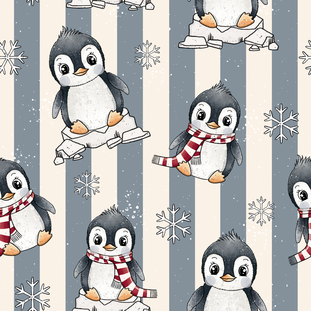 French Terry, Pinguin, Katzengold Designs, 75 cm Stück