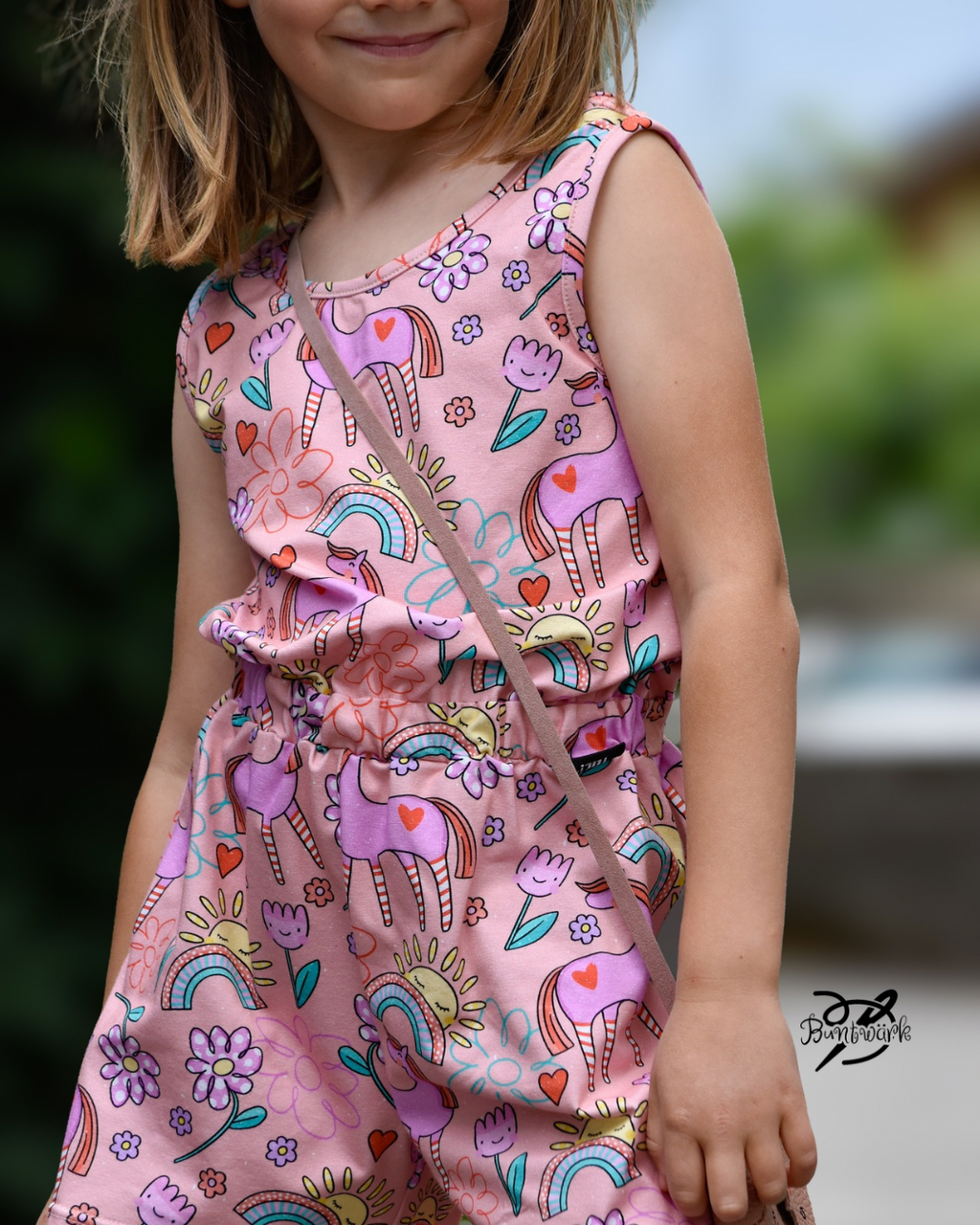 Jersey, Bunter Tag, peach, Katzengold Designs