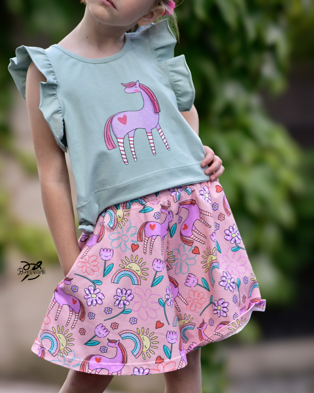 Jersey, Bunter Tag, peach, Katzengold Designs