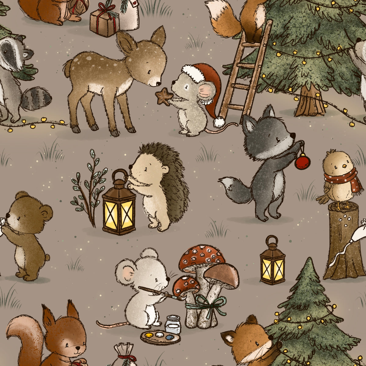 French Terry, Winterwald, Fritten Design
